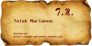 Telek Marianna névjegykártya